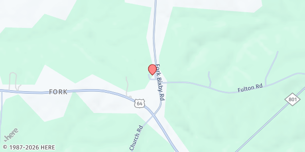 Map showing Ascension Food Pantry at 183 Fork-Bixby Rd, Advance, NC