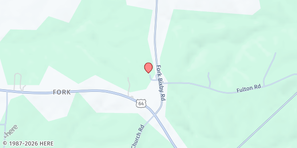 Map showing The Church of the Ascension at 183 Fork-Bixby Rd., Advance, NC