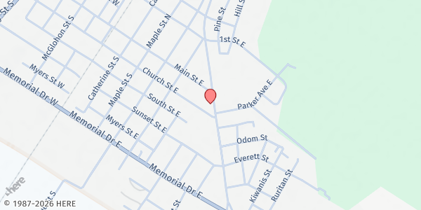 Map showing Ahoskie Food Pantry at 701 East Church Street, Ahoskie, NC