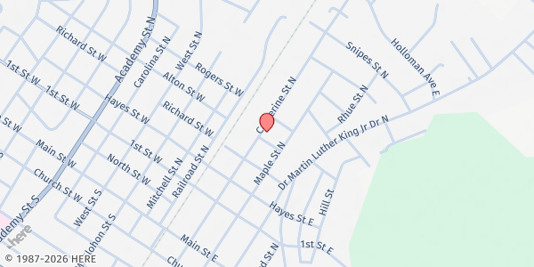 Map showing Calvary Missionary Baptist Church at 600 N. Catherine St., Ahoskie, NC