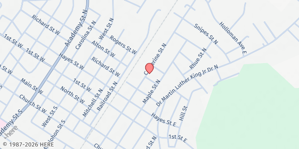 Map showing Calvary Missionary BC at 600 N. Catherine St., Ahoskie, NC