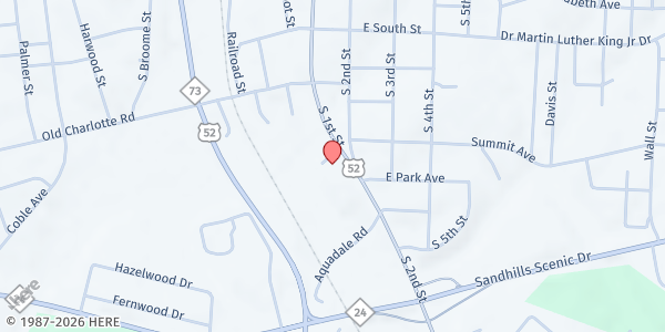 Map showing Stanly Community Christian Ministry at 506 South 1st Street, Albemarle, NC