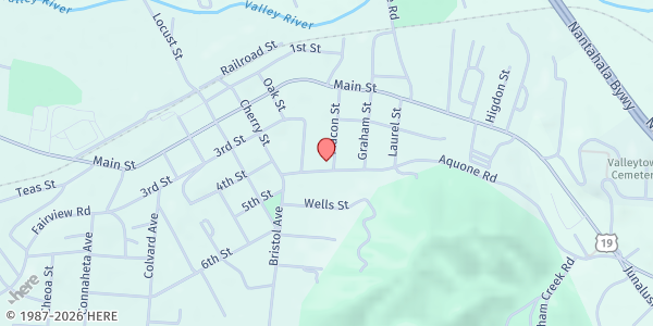 Map showing Andrews Seventh-Day Adventist Church at 95 Aguone Rd., Andrews, NC
