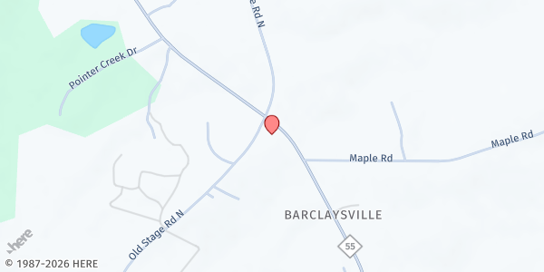 Map showing Deliverance Church at 3328 Old Stage Rd., Angier, NC