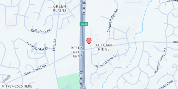 Map showing NeighborUp – Apex at 1600 Olive Chapel Rd #408, Apex, NC