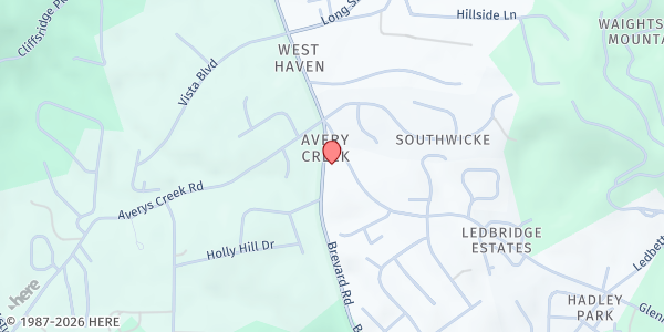 Map showing Avery's Creek UMC Community Food Pantry at 874 Glenn Bridge Rd. SE., Arden, NC