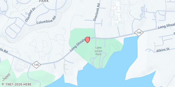 Map showing Family of Faith Fellowship at 213 Long Shoals Road, Arden, NC