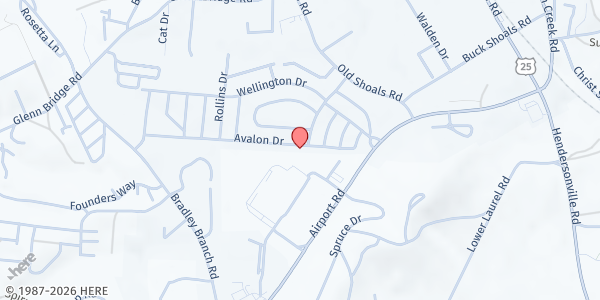 Map showing Wellington Community Estates- Manna Community Market at 42 Avalon Dr., Arden, NC