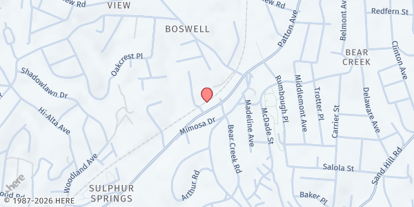 Map showing ABCCM - South Ministry at 1543 Patton Ave., Asheville, NC