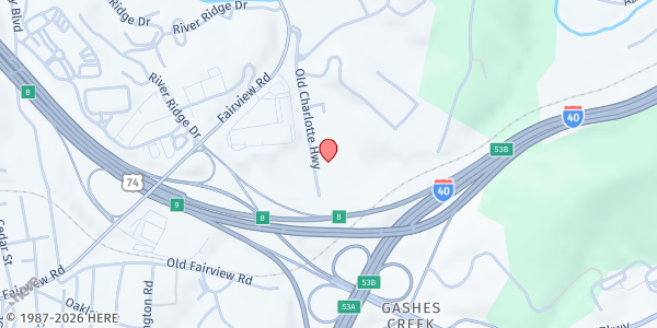 Map showing BeLoved Asheville Distribution Center at 32 Old Charlotte Hwy., Asheville, NC