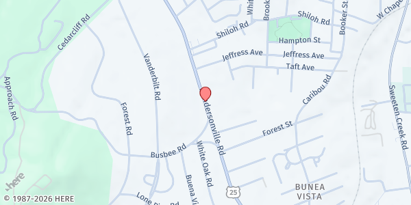 Map showing Bethany Christian Services - Food Distribution Center at , Asheville, NC