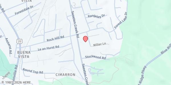 Map showing Biltmore Church of God - Just a Jesus Thought Ministry at 1390 Sweeten Creek Road, Asheville, NC
