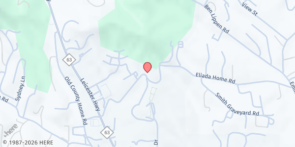 Map showing Eliada Homes - Esta Program at 823 Eliada Home Rd., Asheville, NC