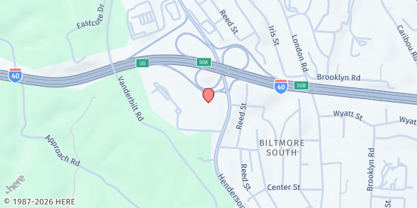 Map showing Foster Seventh Day Adventist Church at 375 Hendersonville Road, Asheville, NC
