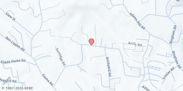 Map showing Gospel Tabernacle Food Pantry at 16 State Rd. 1341, Asheville, NC