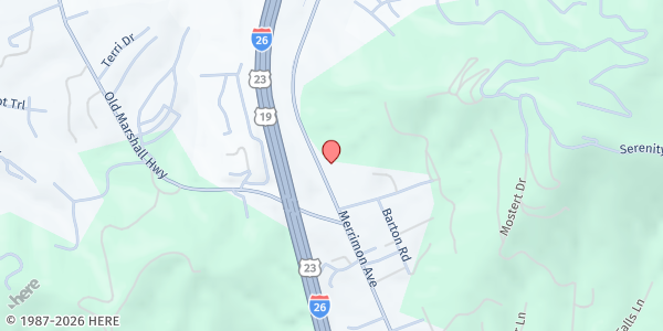Map showing North Buncombe Samaritan Ministry, Asheville-Buncombe Community Christian Ministry (ABCCM) at 403 Weaverville Road, Asheville, NC