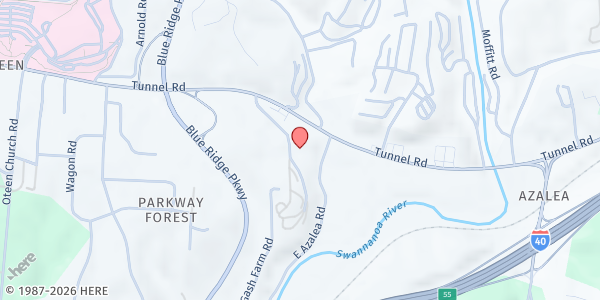 Map showing Our Place - Food Distribution Center at 50 State Rd 2825, Asheville, NC