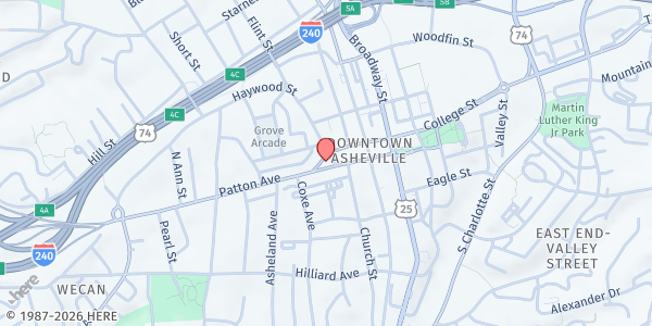 Map showing Pritchard Park at Pritchard Park, Asheville, NC