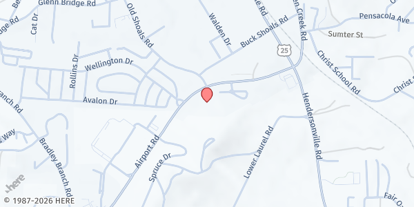 Map showing Pritchard Park and surrounding downtown area at 35 Airport Rd., Asheville, NC