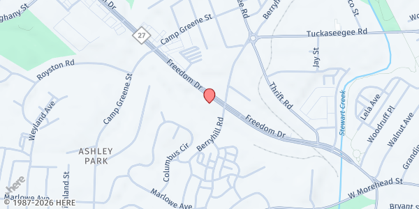 Map showing The Relatives On Ramp Resource Center at 2219 Freedom Drive, Ashley Park, NC