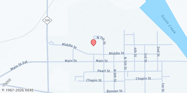 Map showing MFP EW Snowden at 693 7th Street, Aurora, NC