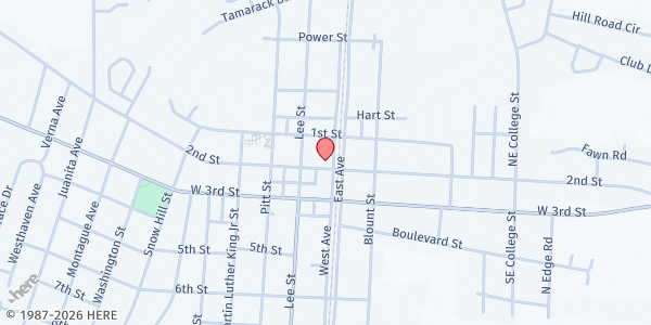 Map showing Ayden Christian Care Food Bank at 4114 West Avenue, Ayden, NC