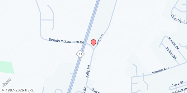 Map showing Julia's Well Food & Clothes Pantry at 4076 Jolly Road, Ayden, NC