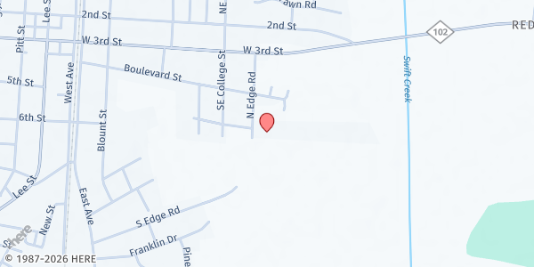 Map showing The Anointed Ones Church at 4271 N. Edge Rd., Ayden, NC