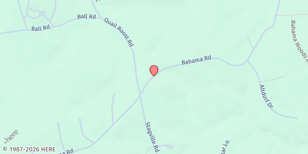 Map showing Mt. Bethel United Methodist at 1605 Bahama Rd., Bahama, NC
