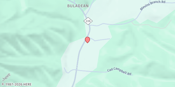 Map showing Buladean Community Center - Food Pantry at 12190 NC-226, Bakersville, NC