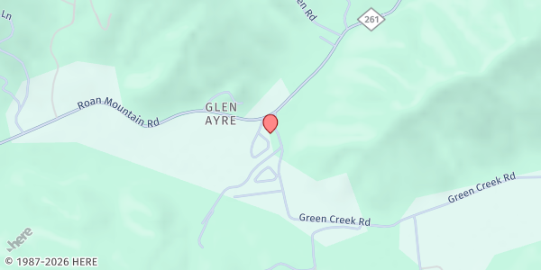 Map showing Little Rock Creek Baptist Church at 48 Green Creek Rd., Bakersville, NC