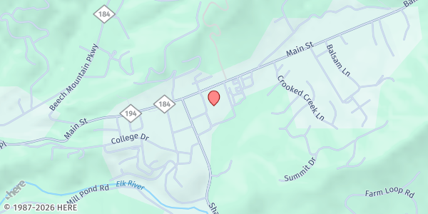 Map showing Banner Elk Distribution Center at 185 Azalea Cir. SE, Banner Elk, NC