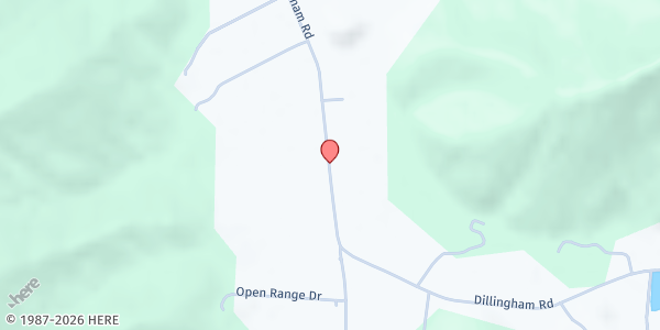 Map showing Big Ivy Community Center at 540 Dillingham Road, Barnardsville, NC