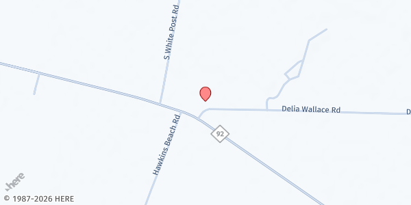 Map showing Athens Chapel Church of Christ at 35 Delia Wallace Road, Bath, NC