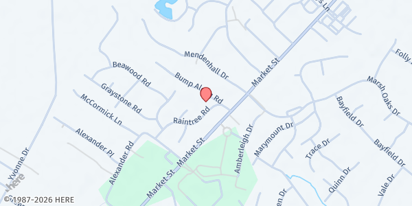 Map showing Liberty Ministries at 7957 Market St., Bayshore, NC