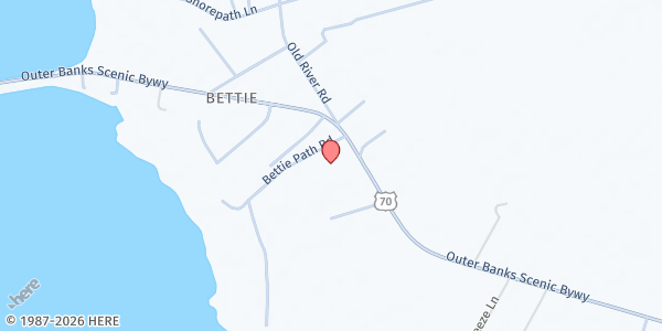 Map showing Woodville Baptist Church A.C.T.S. at 450 Hwy. 70, Beaufort, NC