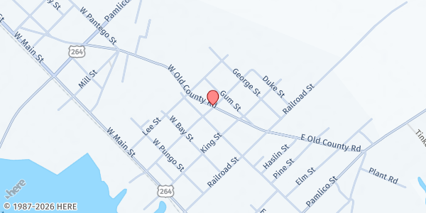 Map showing St. Dorcas Food Pantry at 630 Washington St., Belhaven, NC
