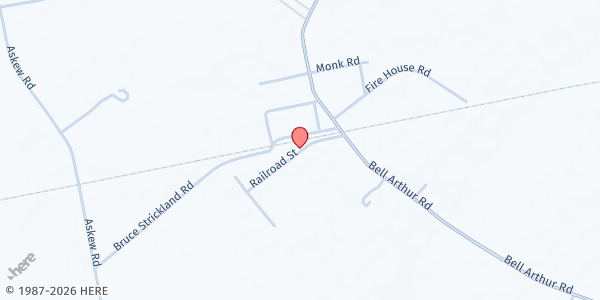 Map showing Antioch United Holy Church at 2659 Railroad St., Bell Arthur, NC