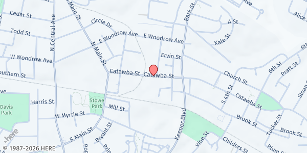 Map showing Belmont Community Organization Food Pantry at 91 E Catawba St, Belmont, NC