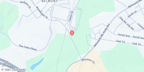 Map showing SOCKS (TEFAP Provider) at 160 Woodlawn Ave, Belmont, NC