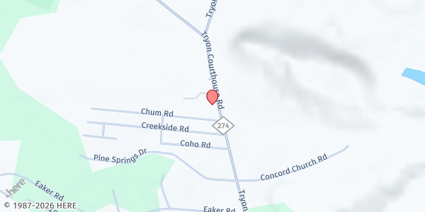 Map showing Shady Grove Baptist Church at 2535 Tryon Courthouse Rd, Bessemer City, NC