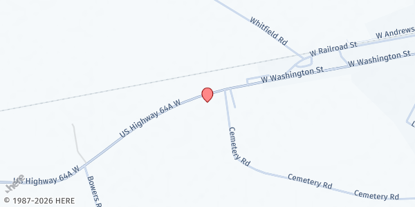 Map showing Saints Delight Church of God in Christ at 593 US-64-Alternate W., Bethel, NC