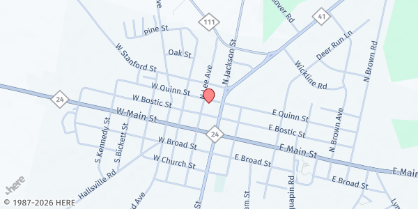 Map showing East Duplin Christian Outreach at 320 Park St., Beulaville, NC