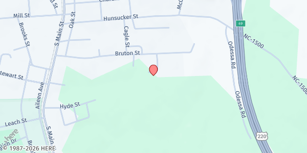 Map showing Montgomery Council on Aging-Greater Faith Church at 415 Blake St, Biscoe, NC