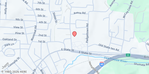 Map showing Black Mountain Elementary School Market at 100 Flat Creek Road, Black Mountain, NC