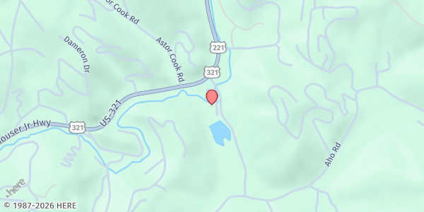 Map showing Casting Bread Food Market at 194 Aho Rd., Blowing Rock, NC