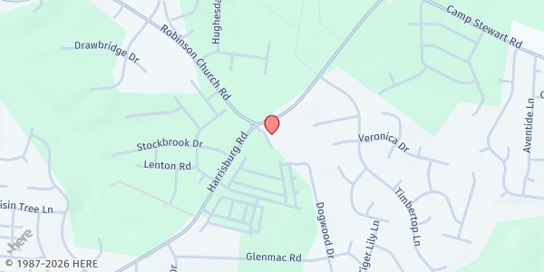 Map showing Robinson Bread Basket at 9424 Harrisburg Road, Bradfield Farms, NC