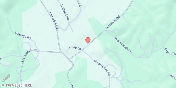 Map showing Matt's Ministry at Brasstown Community Center at 255 Settawig Road, Brasstown, NC