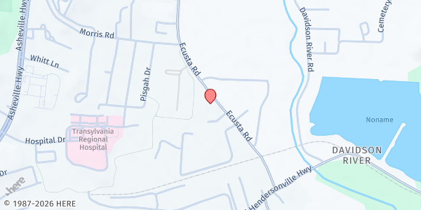 Map showing Transylvania Hunger Coalition @ Davidson River School at 970 Ecusta Rd., Brevard, NC