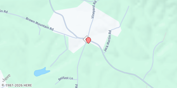 Map showing Brown Mountain Baptist Church at 2269 NC Hwy. 66 N., Brims Grove, NC